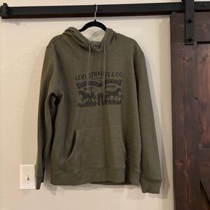 Levi's Men’s Forest Green Graphic Logo Hoodie Sweatshirt Large